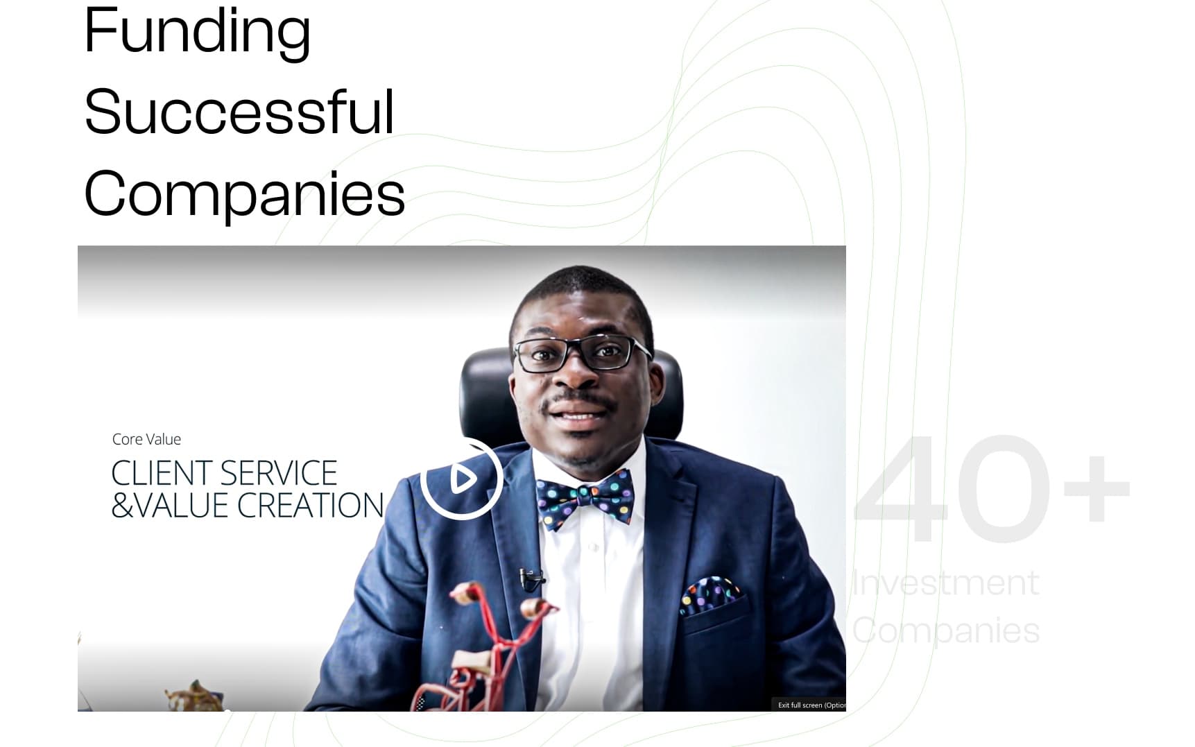Funding successful companies, anchored to the 40+ investment count